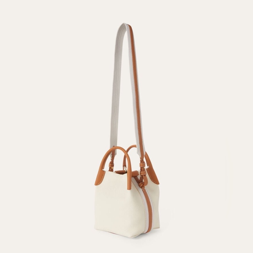 Like New! Loro Piana Micro Bale bag Calfskin Whisper White/Wheat Bran/Sun Gold - Picture 2 of 8